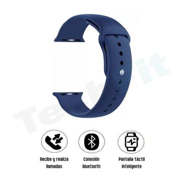 Techfit – Combo: Reloj Inteligente + Audífonos T55 Promax Azul