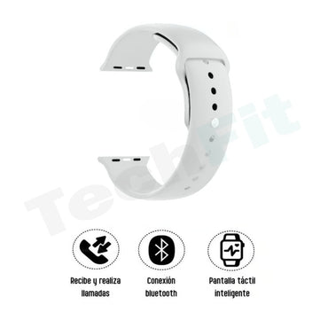 Techfit – Combo: Reloj Inteligente + Audífonos T55 Promax Blanco