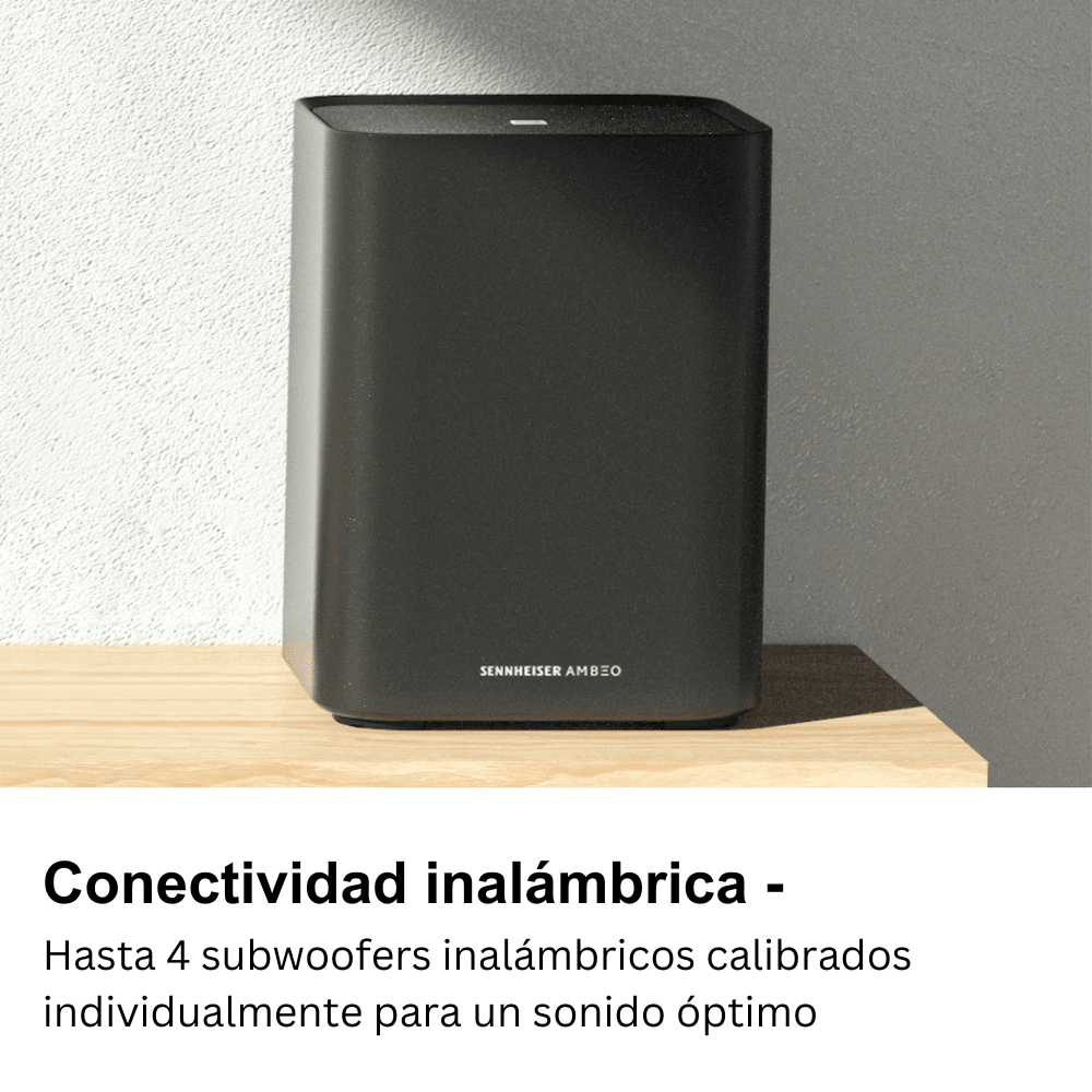 Subwoofer Sennheiser AMBEO 8", 350W, Graves hasta 27Hz, Autocalibración - Techpro Store Perú