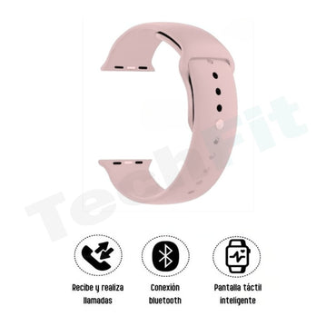 Techfit – Combo: Reloj Inteligente + Audífonos T55 Promax Rosado