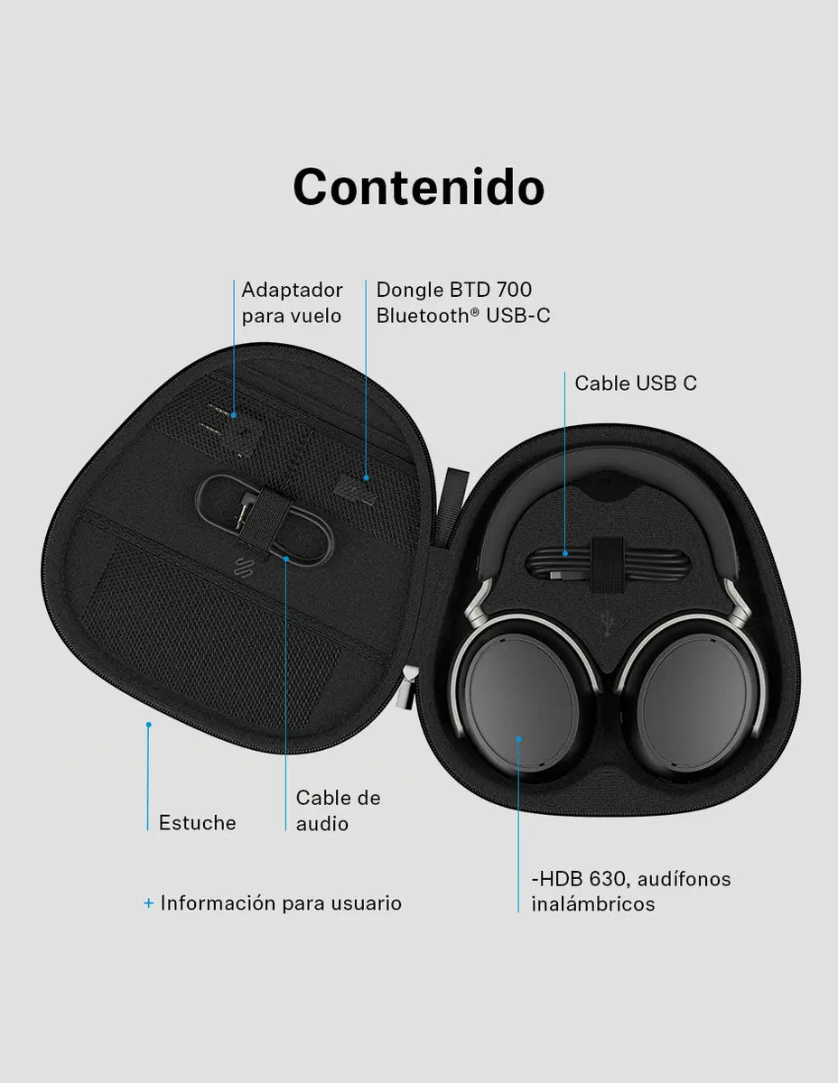 Audífonos Sennheiser HDB 630 HI-FI Cerrados Bass Negro Over Ear Premium