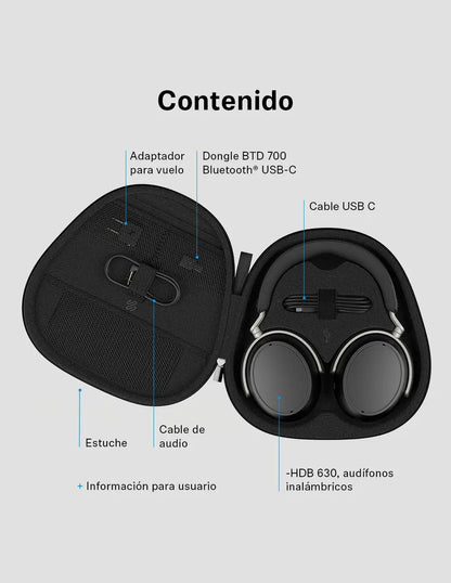 Audífonos Sennheiser HDB 630 HI-FI Cerrados Bass Negro Over Ear Premium