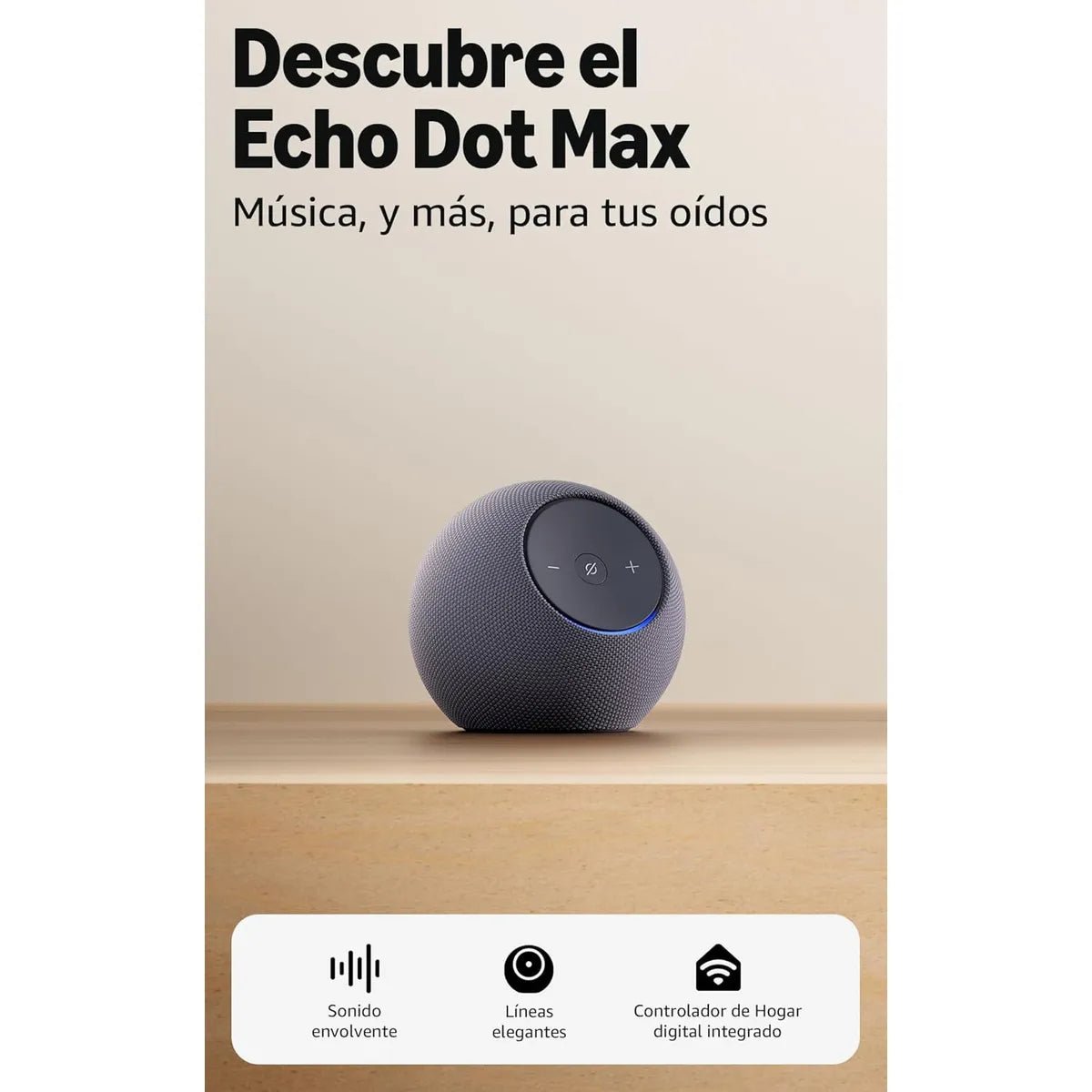 Amazon Echo Dot MAX Grafito – Altavoz Inteligente con Alexa, Sonido Premium, Control del Hogar - Techpro Store Perú