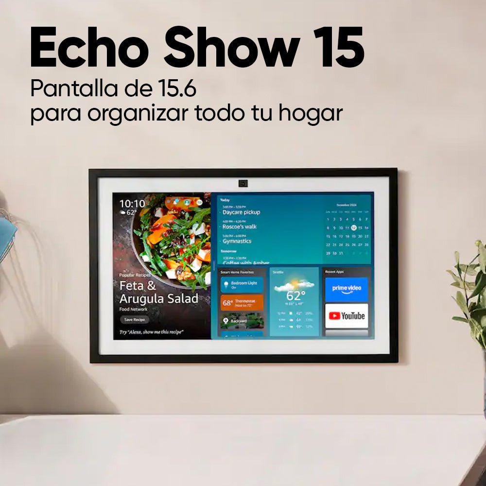 Amazon - Echo Show 15 - Pantalla Inteligente Full HD 15.6" con Alexa y Fire TV Integrado - Techpro Store Perú