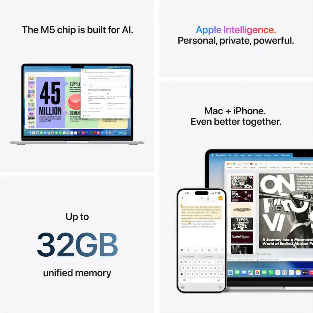 Apple - MacBook Air 13" Chip M5 (16GB RAM, 512GB SSD) - Silver - Techpro Store Perú