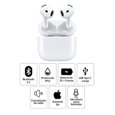 Audífonos Apple AirPods 4 ANC con Cancelación Activa de Ruido, Audio Espacial Personalizado - Techpro Store Perú