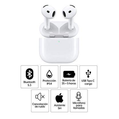 Audífonos Apple AirPods 4 ANC con Cancelación Activa de Ruido, Audio Espacial Personalizado - Techpro Store Perú
