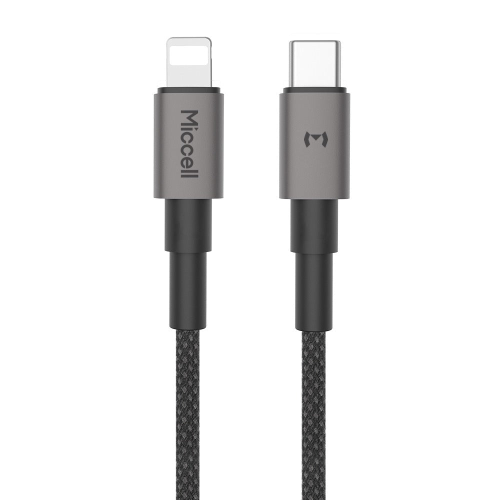 Cable Carga rápida USB - C a USB - C 60W (1m) Miccell VQ - D34 Aluminio y Nylon trenzado - Techpro Store Perú