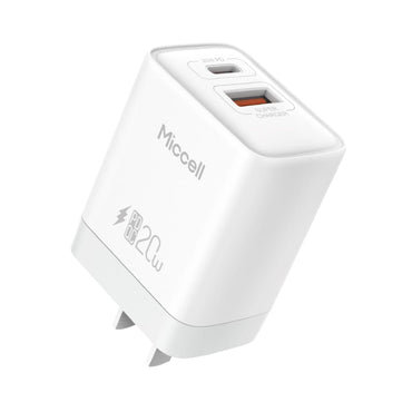 Cargador Rápido 20W Doble entrada USB - A USB - C + Cable USB - C - Miccell VQ - T13 - Techpro Store Perú