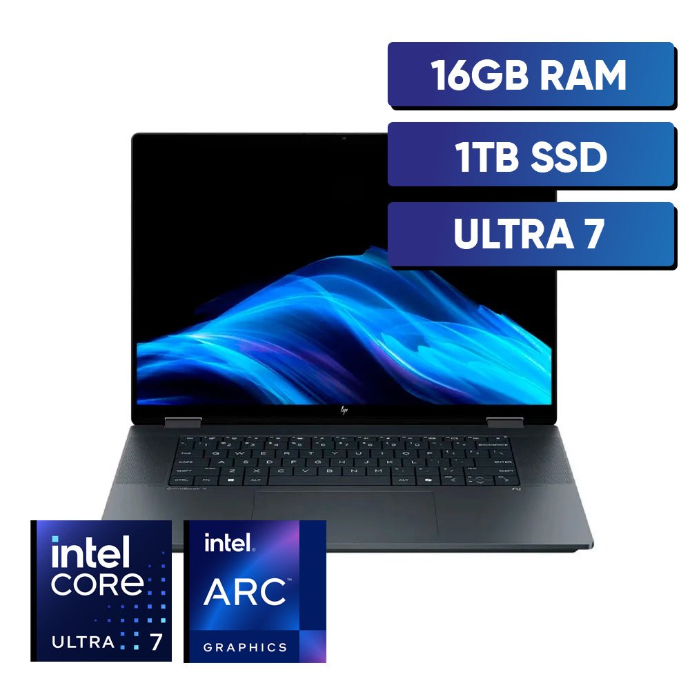Laptop 2 en 1 HP OmniBook X Flip 16" 2K Touch - Intel Core Ultra 7, 16GB RAM, 1TB SSD (16-AS0023DX) - Techpro Store Perú
