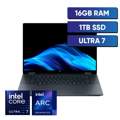 Laptop 2 en 1 HP OmniBook X Flip 16" 2K Touch - Intel Core Ultra 7, 16GB RAM, 1TB SSD (16-AS0023DX) - Techpro Store Perú