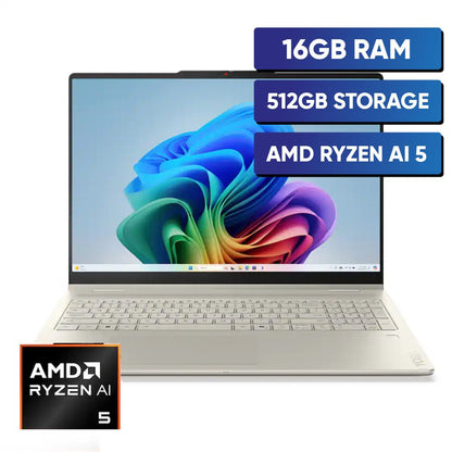 Laptop 2 en 1 Lenovo Yoga 7a 16" 2K Touch - AMD Ryzen AI 5 430, 16GB RAM, 512GB SSD, Seashell (83TF0000US) - Techpro Store Perú