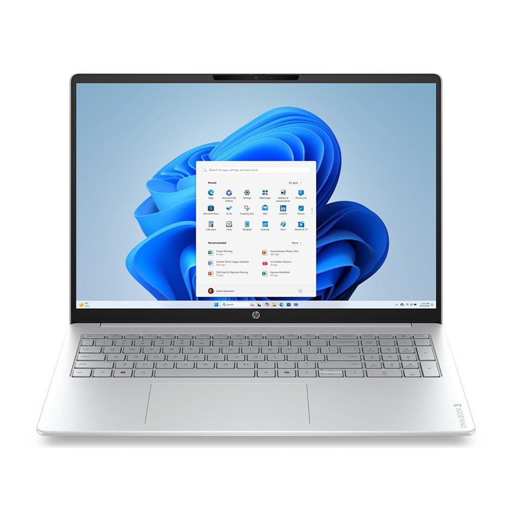 Laptop HP OmniBook 3 16" 2K Touch - Intel Core Ultra 7 (2025), 16GB RAM, 512GB SSD, Mica Silver (16-BU0007DX) - Techpro Store Perú