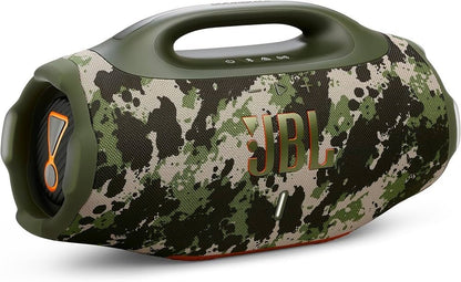 Parlante Bluetooth JBL Boombox 4 Camuflado | hasta 34 Horas de Batería | AI Sound Boost | JBL Pro Sound | Auracast | Resistente al Agua Polvo IP68 - Techpro Store Perú