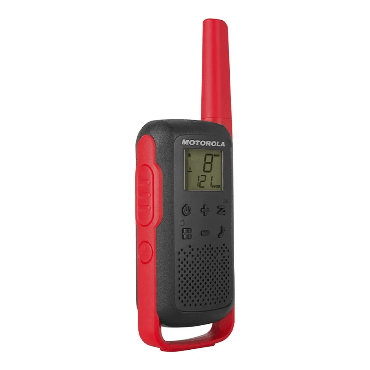 Radio Motorola T210PE Talkabout FRS paquete x2, 14 canales, alcance 32 km, apróx. 18 horas, negro y rojo - Techpro Store Perú