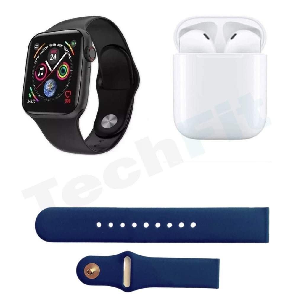 Techfit – Combo: Reloj Inteligente + Audífonos T55 Promax Azul - Techpro Store Perú