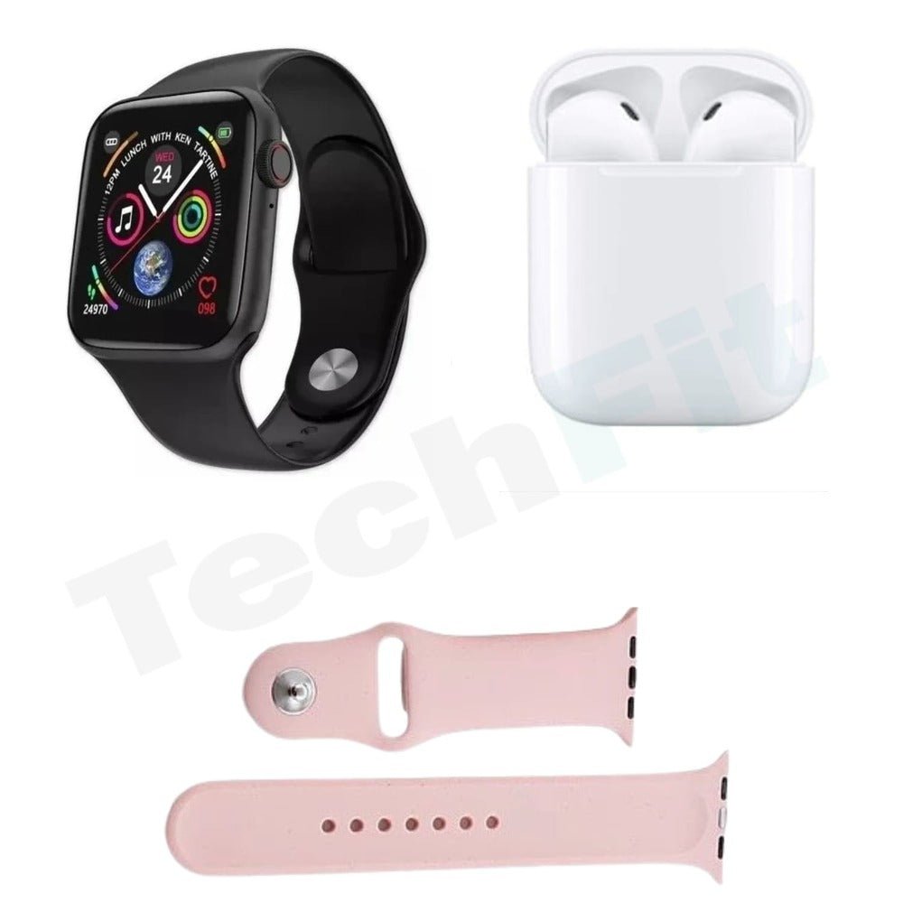 Techfit – Combo: Reloj Inteligente + Audífonos T55 Promax Rosado - Techpro Store Perú